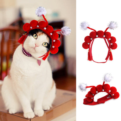 Curly Hair Pet Hat Cat Funny Dress Up Pet Products - Pimmbi