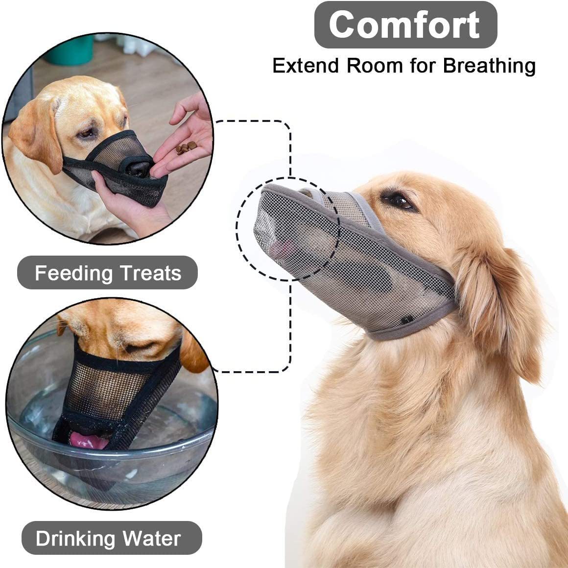 Breathable Mesh Muzzle For Dogs Anti-bite Anti-barking Anti-eating Anti-barking For Large Medium And Small Dogs - Pimmbi