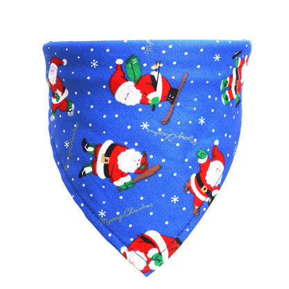 Pet Dog Christmas Print Triangle Scarf - Pimmbi
