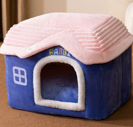 Foldable Dog House Pet Cat Bed Winter Dog Villa Sleep Kennel Removable Nest Warm Enclosed Cave Sofa Pets Supplies - Pimmbi