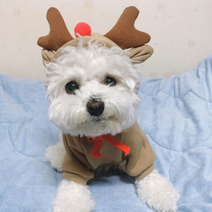 Hooded Sweater Apricot Elk Pet Clothes - Pimmbi