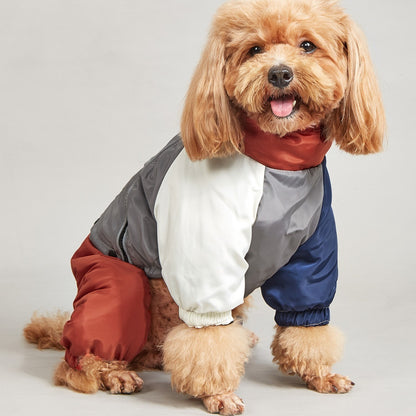 Pet Winter Color Matching Cotton-padded Clothes Dog Medium Large Dog Warm And Comfortable - Pimmbi