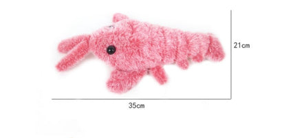 Pet Toys Electric Jumping Shrimp USB Charging Simulation Lobster Funny Cat Plush Pets Toy - Pimmbi