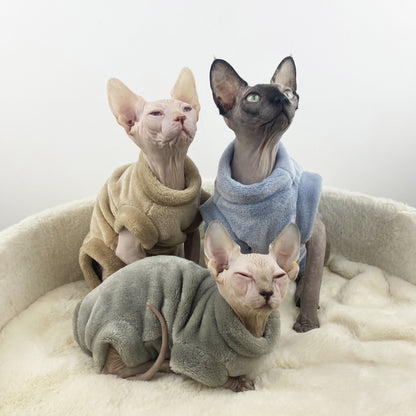 Sphinx Hairless Cat Flannel Thermal Four-legged Jacket - Pimmbi