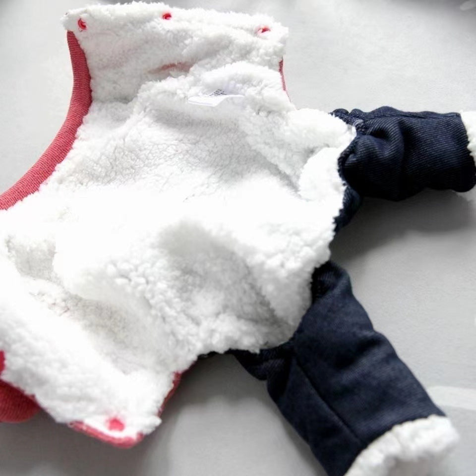 Pet Poodle Dog Clothes Cotton-padded Coat Four-leg Fleece-lined - Pimmbi