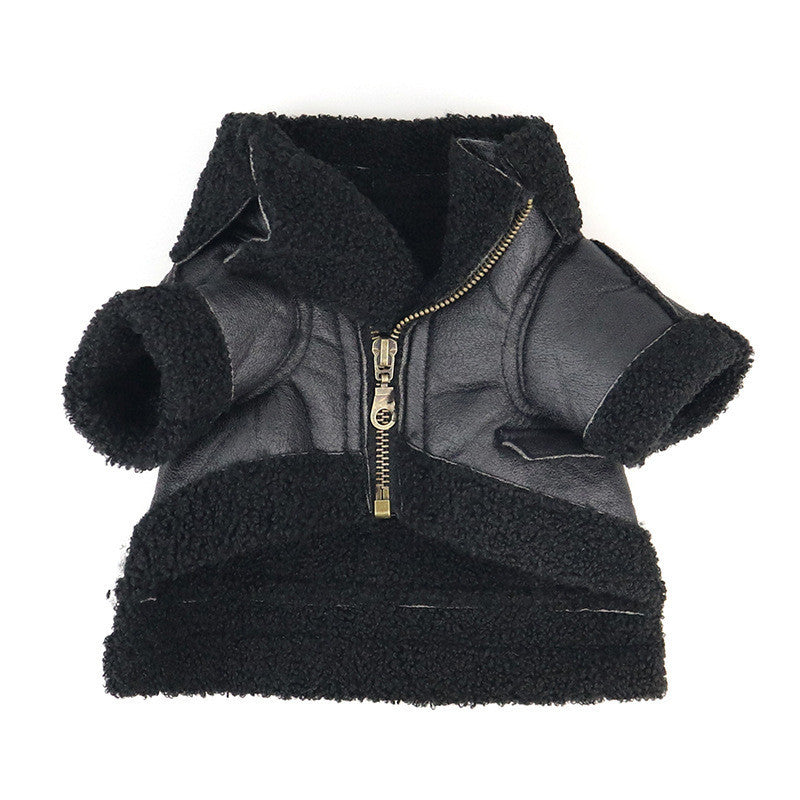 Punk Leather Sweater Dog Autumn And Winter Clothes - Pimmbi