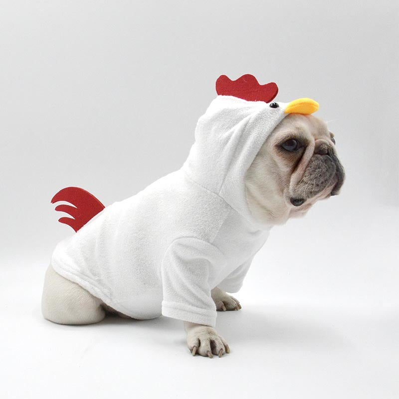 Rooster Style Dog Sweater With Hood Cute Makeover - Pimmbi