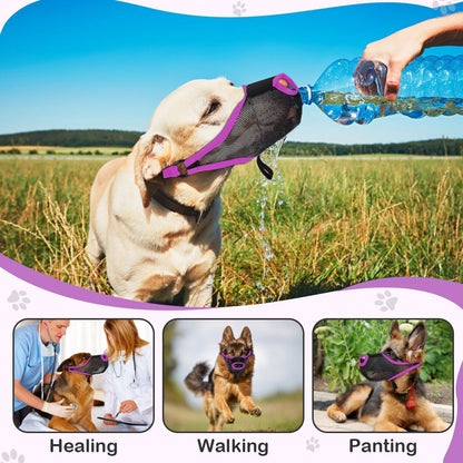 Pet Dog Muzzle Mask To Prevent It From Eating Randomly, Barking, And Biting. It's A Special Muzzle That Is Breathable And Has A Mesh Design - Pimmbi