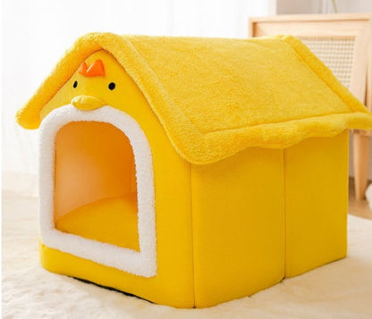 Foldable Dog House Pet Cat Bed Winter Dog Villa Sleep Kennel Removable Nest Warm Enclosed Cave Sofa Pets Supplies - Pimmbi