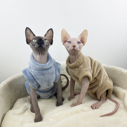 Sphinx Hairless Cat Flannel Thermal Four-legged Jacket - Pimmbi