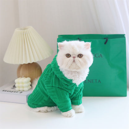 Dog V Green Terry Cloth Christmas Clothes - Pimmbi