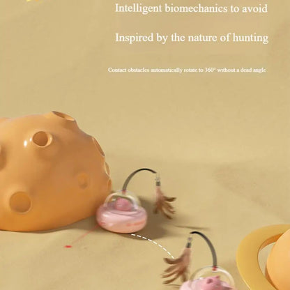 Electric Cat Interactive Toy Pet Toys With Feather Cat Teaser Wand Rechargeable Electric Sensing Pet Toys For Chasing Training