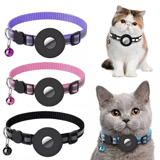 Reflective Collar Waterproof Holder Case For Airtag Air Tag Airtags Protective Cover Cat Dog Kitten Puppy Nylon Collar - Pimmbi