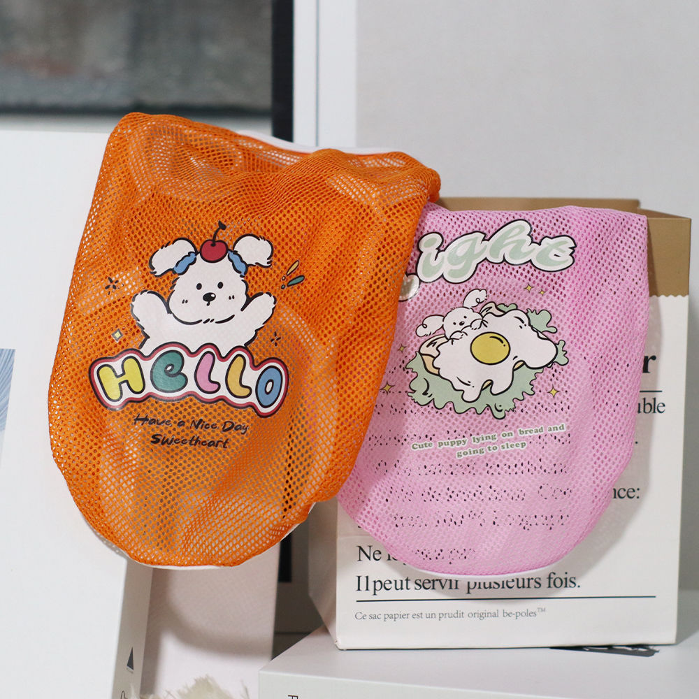 Spring And Summer Grid Pet Cute Cartoon Printed Vest - Pimmbi