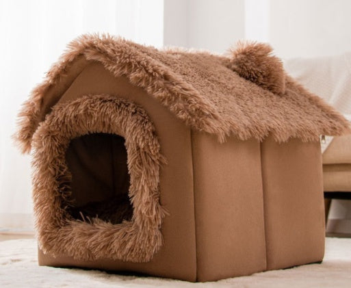 Foldable Dog House Pet Cat Bed Winter Dog Villa Sleep Kennel Removable Nest Warm Enclosed Cave Sofa Pets Supplies - Pimmbi