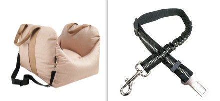 Pet Dog Car Carrier Seat Waterproof Basket Portable Car Seat Safety Travelling Mesh Hanging Bags Breathable Beds & Sofas - Pimmbi