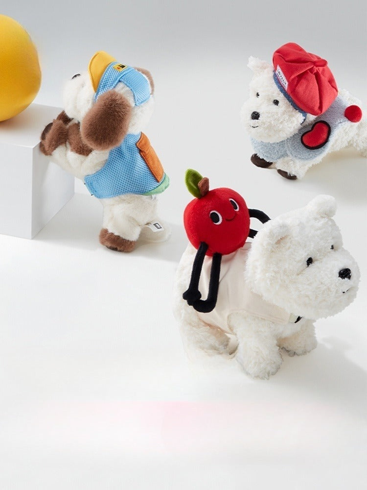 Babycare West Highland Plush Puppy Command Dog Scarf Hat Dog Clothes Set - Pimmbi