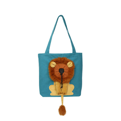 Soft Pet Carriers Lion Design Portable Breathable Bag Cat Dog Carrier Bags Outgoing Travel Pets Handbag With Safety Zippers - Pimmbi