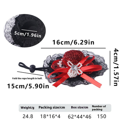 Pet Lace Hat Cat Photo Dress Up Hair Accessories - Pimmbi