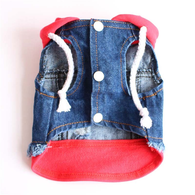 Pet Supplies Denim Dog Knitted Hooded Vest - Pimmbi