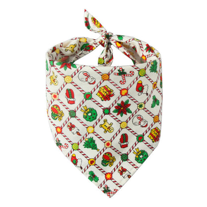 Pet Dog Christmas Print Triangle Scarf - Pimmbi