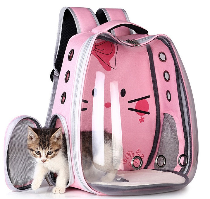 Pet Supplies Pet Backpack Convenient Pet Space Bag Breathable Shoulder Cat Bag Dog Bag - Pimmbi