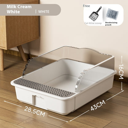 Pet Supplies Splash-proof Toilet Extra Large Cat Litter Basin Sub Semi-closed Litter Box