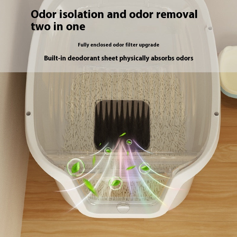 Fully Enclosed Deodorant Top-in Extra Large Splash-proof Cat Litter Basin
