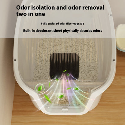 Fully Enclosed Deodorant Top-in Extra Large Splash-proof Cat Litter Basin