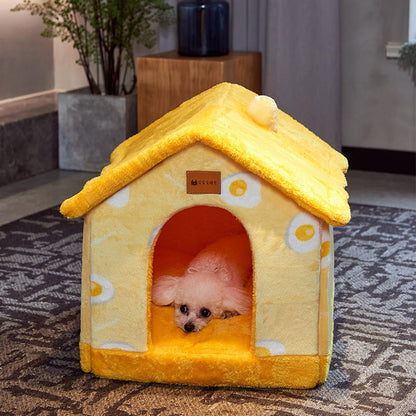 Foldable Dog House Pet Cat Bed Winter Dog Villa Sleep Kennel Removable Nest Warm Enclosed Cave Sofa Pets Supplies - Pimmbi