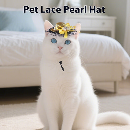Pet Lace Hat Cat Photo Dress Up Hair Accessories - Pimmbi