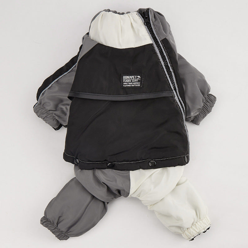 Pet Winter Color Matching Cotton-padded Clothes Dog Medium Large Dog Warm And Comfortable - Pimmbi