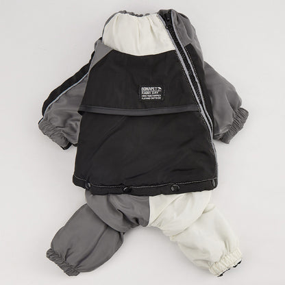 Pet Winter Color Matching Cotton-padded Clothes Dog Medium Large Dog Warm And Comfortable - Pimmbi