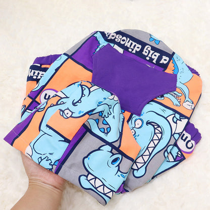 Fadou Plus Velvet Sweater Hooded Cartoon Little Dinosaur Keeps Warm - Pimmbi