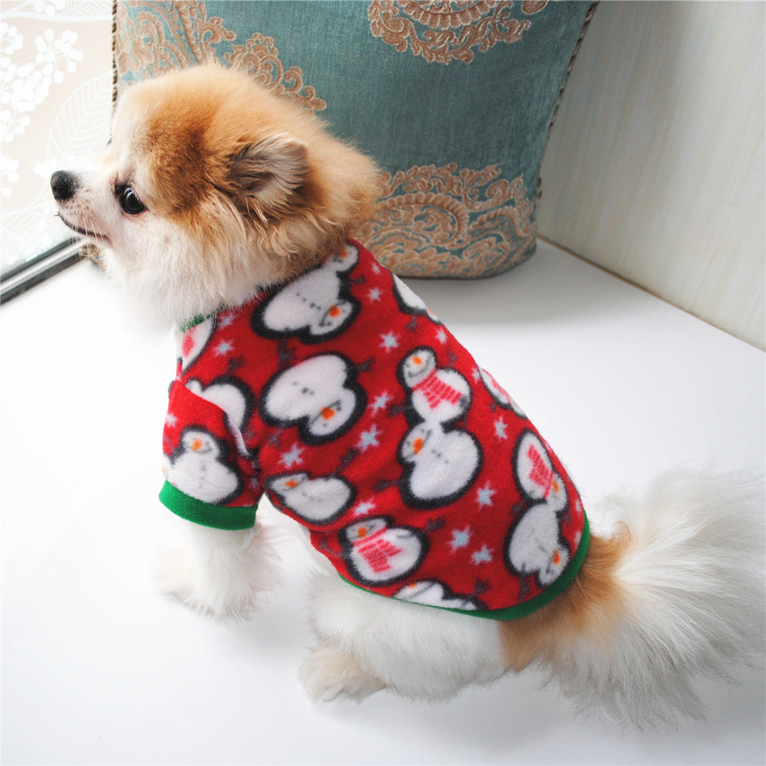Dog Christmas Clothing Optional Classic Pattern Christmas Hat Ginger Cake Autumn And Winter Pullover Fluffy Jacket Warm Hoodie - Pimmbi