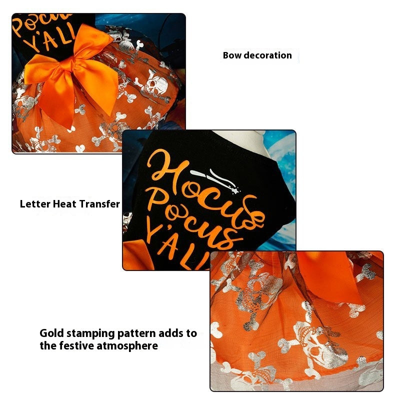 Pet Clothes Halloween Dog Cat Party Decoration Halloween Skull Black Costume - Pimmbi