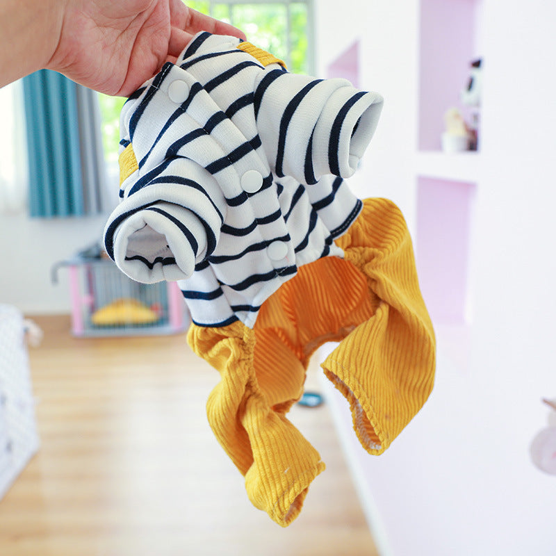 Teddy Fleece-lined Puppy Dog Clothing Four-legged Bread Bear Overalls - Pimmbi