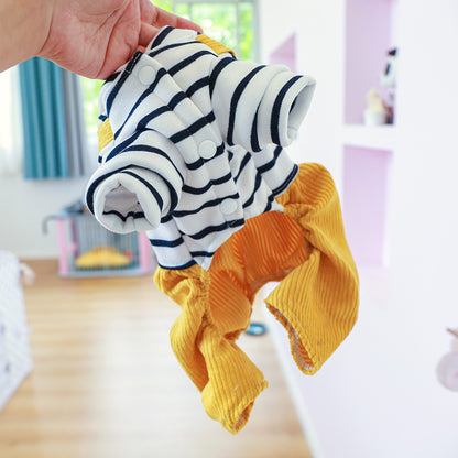 Teddy Fleece-lined Puppy Dog Clothing Four-legged Bread Bear Overalls - Pimmbi