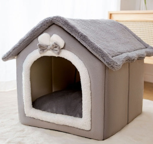 Foldable Dog House Pet Cat Bed Winter Dog Villa Sleep Kennel Removable Nest Warm Enclosed Cave Sofa Pets Supplies - Pimmbi